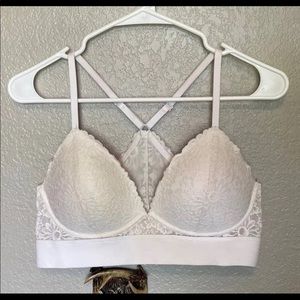 VS PINK cream lightly lined bralette